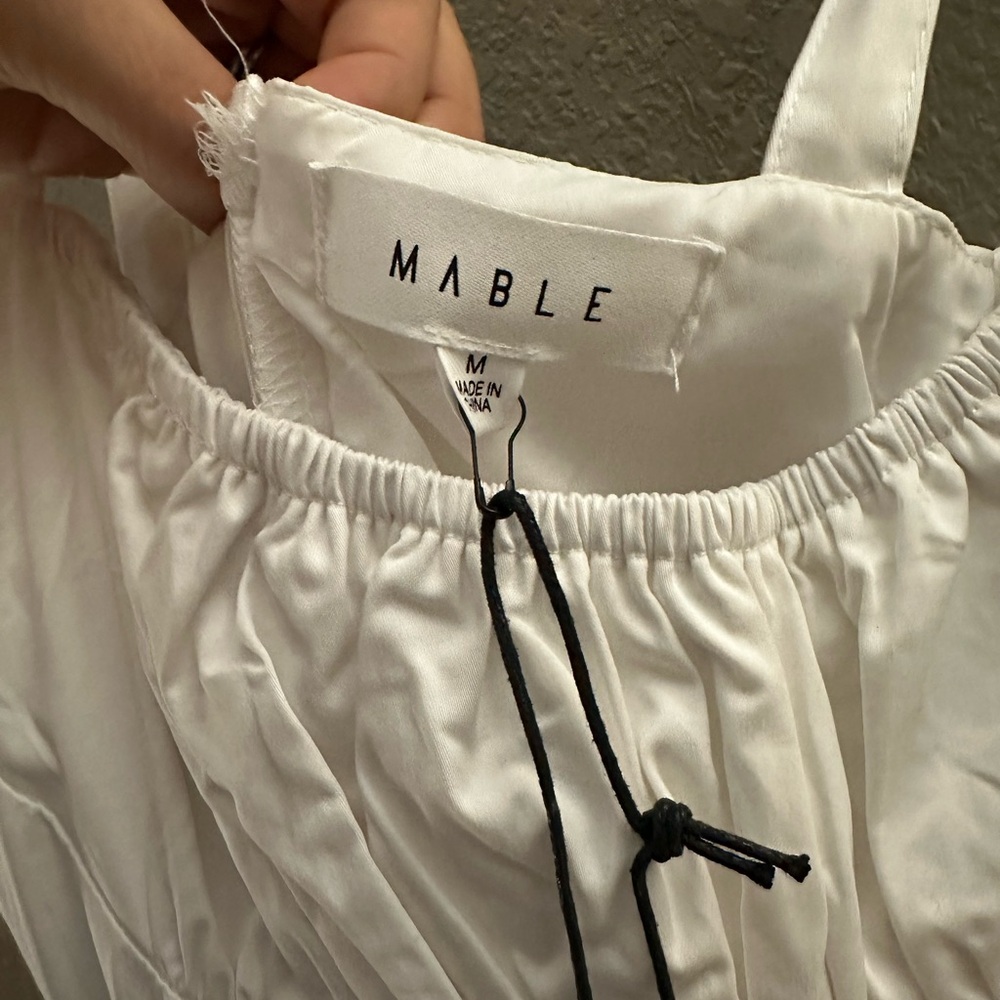 MARBLE White Gathered Tie-Shoulder Dress - Picture 2 of 4